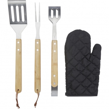 Logo trade corporate gifts image of: Gril 3-piece BBQ tools set and glove 