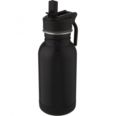 Logo trade corporate gifts image of: Lina 400 ml stainless steel sport bottle with straw and loop