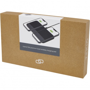 Logo trade promotional gifts image of: Hybrid 15W premium dual wireless charging pad