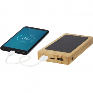 Logotrade business gift image of: Alata 8000 mAh bamboo solar power bank