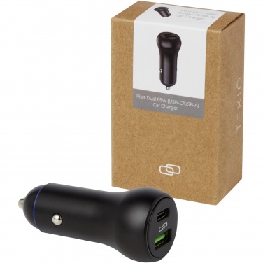 Logo trade promotional gifts image of: Pilot dual 55W USB-C/USB-A car charger