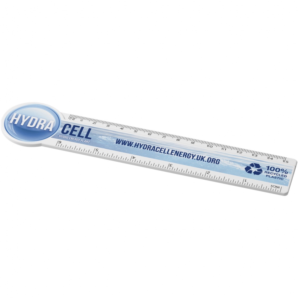 Logotrade promotional products photo of: Tait 15 cm circle-shaped recycled plastic ruler 