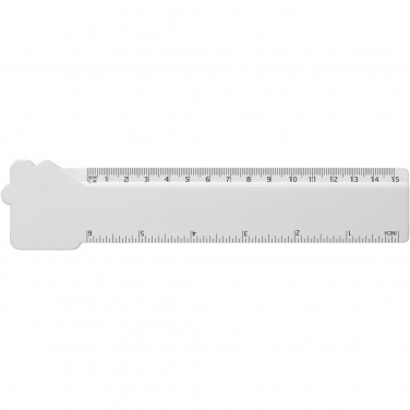 Logo trade promotional giveaways image of: Tait 15 cm house-shaped recycled plastic ruler