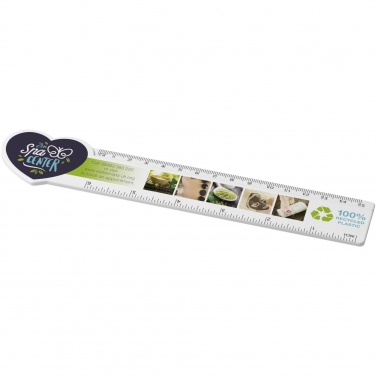 Logo trade promotional gift photo of: Tait 15 cm heart-shaped recycled plastic ruler