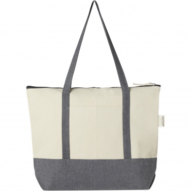 Logotrade promotional giveaway picture of: Repose 320 g/m² recycled cotton zippered tote bag 10L