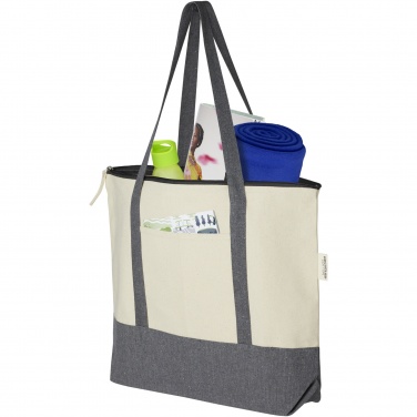 Logotrade promotional merchandise photo of: Repose 320 g/m² recycled cotton zippered tote bag 10L