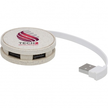 Logotrade advertising products photo of: Kenzu wheat straw USB hub