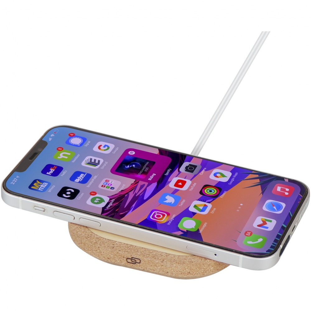 Logotrade corporate gift image of: Cerris 15W cork wireless charging pad
