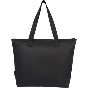 Logo trade promotional giveaway photo of: Reclaim GRS recycled two-tone zippered tote bag 15L