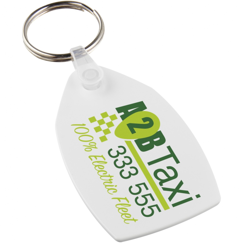 Logo trade business gifts image of: Tait rectangular-shaped recycled keychain