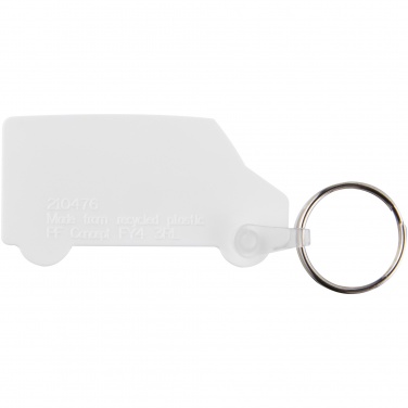 Logo trade promotional giveaway photo of: Tait van-shaped recycled keychain