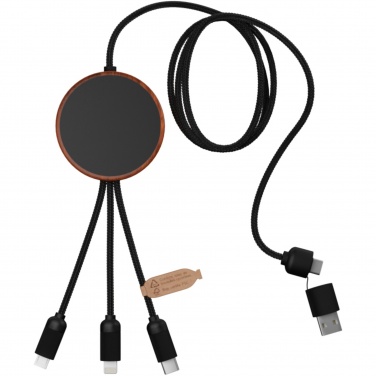 Logotrade business gifts photo of: SCX.design C40 5-in-1 rPET light-up logo charging cable and 10W charging pad
