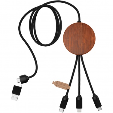 Logo trade corporate gifts image of: SCX.design C40 5-in-1 rPET light-up logo charging cable and 10W charging pad