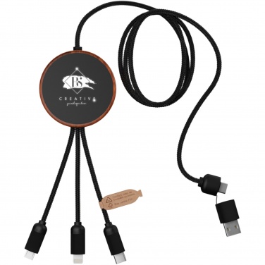 Logo trade corporate gifts image of: SCX.design C40 5-in-1 rPET light-up logo charging cable and 10W charging pad