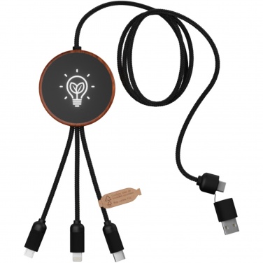 Logotrade promotional giveaways photo of: SCX.design C40 5-in-1 rPET light-up logo charging cable and 10W charging pad