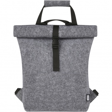 Logo trade corporate gifts image of: Felta GRS recycled felt roll-top bike bag 13L