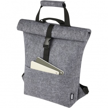 Logotrade business gift image of: Felta GRS recycled felt roll-top bike bag 13L