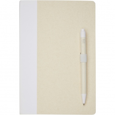 Logotrade promotional item picture of: Dairy Dream A5 size reference recycled milk cartons notebook and ballpoint pen set