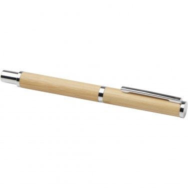 Logotrade promotional gift image of: Apolys bamboo ballpoint and rollerball pen gift set 