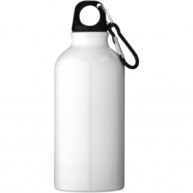 Logotrade promotional item picture of: Oregon 400 ml RCS certified recycled aluminium water bottle with carabiner
