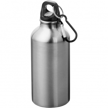 Logo trade promotional items image of: Oregon 400 ml RCS certified recycled aluminium water bottle with carabiner