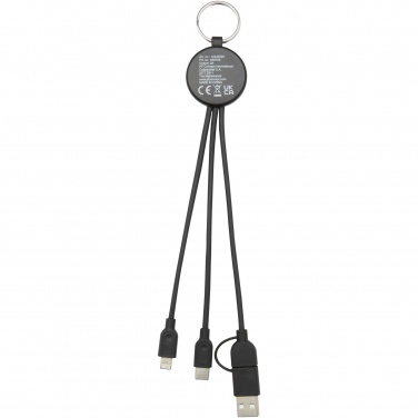 Logotrade promotional giveaways photo of: Tecta 6-in-1 recycled plastic/bamboo charging cable with keyring