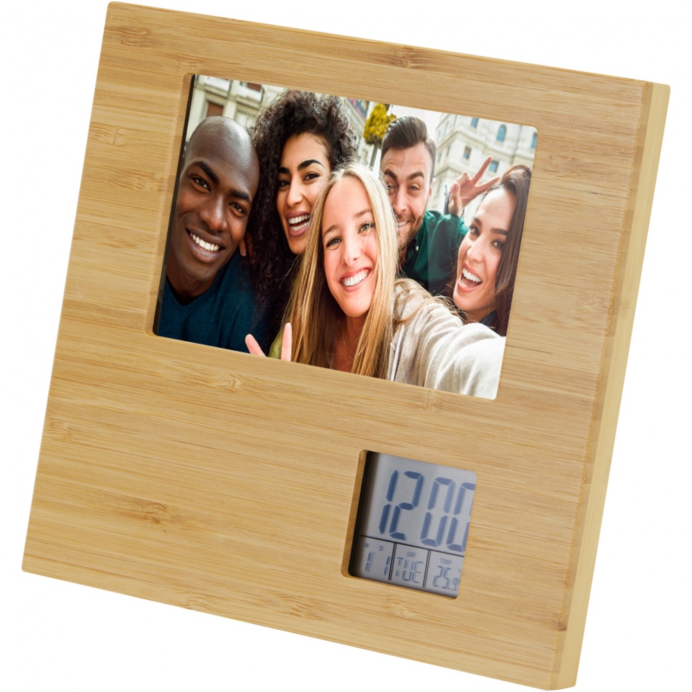 Logotrade promotional products photo of: Sasa bamboo photo frame with thermometer