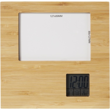 Logotrade promotional gift image of: Sasa bamboo photo frame with thermometer