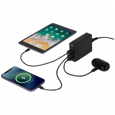 Logo trade promotional merchandise image of: ADAPT 72W recycled plastic PD power station
