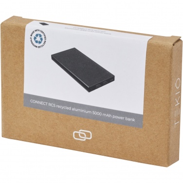 Logo trade promotional product photo of: Connect 5000 mAh recycled aluminium power bank 