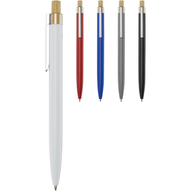 Logo trade promotional merchandise photo of: Nooshin recycled aluminium ballpoint pen (black ink)