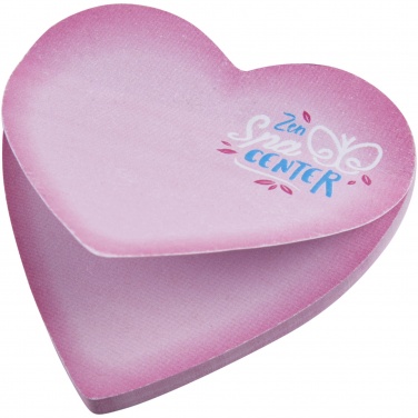 Logo trade promotional gift photo of: Sticky-Mate® heart-shaped recycled sticky notes