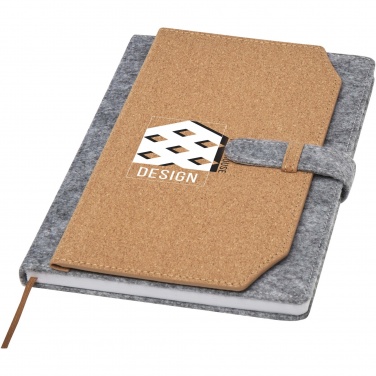 Logo trade promotional giveaways picture of: Viviana A5 recycled felt and cork notebook