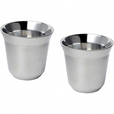 Logo trade promotional item photo of: Duo 80 ml RCS certified stainless steel espresso cup set 