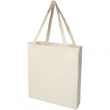 Logo trade corporate gifts image of: Madras 140 g/m² GRS recycled cotton gusset tote bag