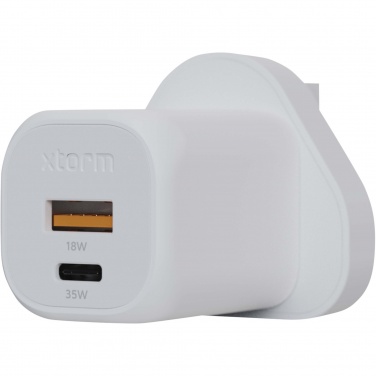Logotrade promotional merchandise photo of: Xtorm XEC035 GaN² Ultra 35W wall charger - UK plug