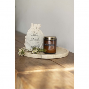Logo trade promotional merchandise image of: Wellmark cedar wood scented candle medium