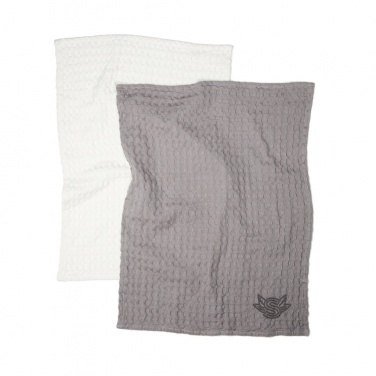Logo trade advertising products image of: VINGA Cromer waffle kitchen towel, 2 pcs