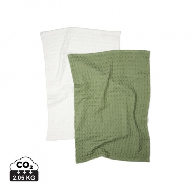 Logotrade promotional gift image of: VINGA Cromer waffle kitchen towel, 2 pcs