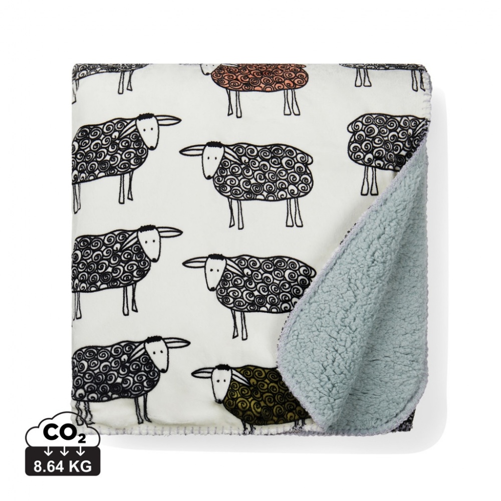 Logo trade corporate gifts image of: VINGA Sheep GRS recycled PET pile blanket