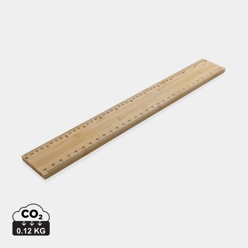 Logo trade promotional gifts image of: Timberson extra thick 30cm double sided bamboo ruler