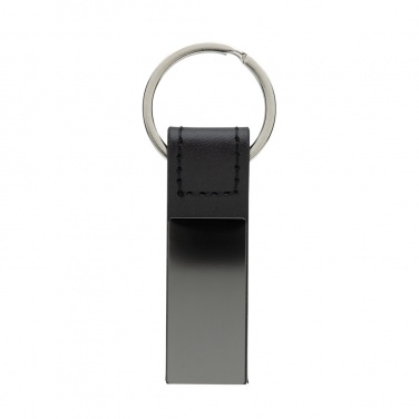Logo trade promotional merchandise image of: Luxury PU keychain RCS recycled zinc alloy