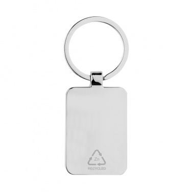 Logotrade promotional product image of: RCS recycled zinc alloy rectangle keychain with bamboo