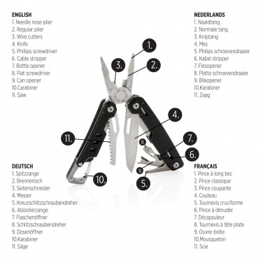Logo trade promotional giveaways image of: Solid multitool with carabiner