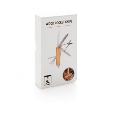 Logo trade business gifts image of: Wood pocket knife