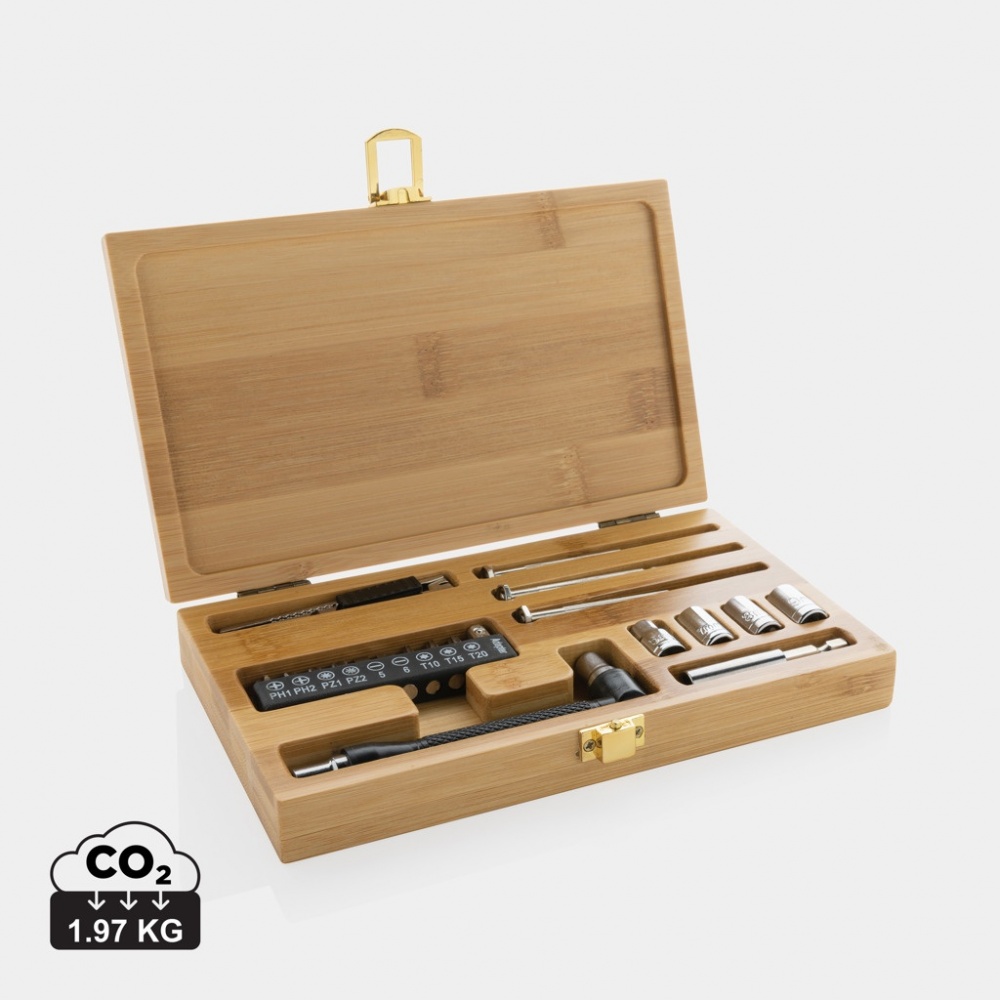 Logotrade promotional product image of: Carvine 21 pcs bamboo tool set