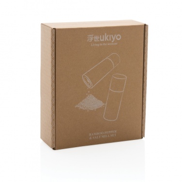 Logotrade promotional product picture of: Ukiyo bamboo salt and pepper mill set