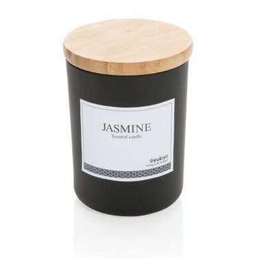 Logo trade promotional products image of: Ukiyo deluxe scented candle with bamboo lid