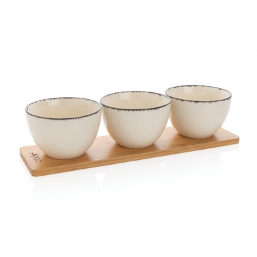 Logotrade promotional merchandise picture of: Ukiyo 3pc serving bowl set with bamboo tray