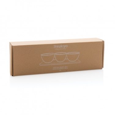 Logotrade advertising product image of: Ukiyo 3pc serving bowl set with bamboo tray
